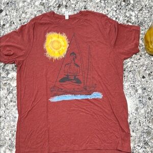 Delos Sailing Men’s Graphic T-Shirt with Sailboat and Buddha